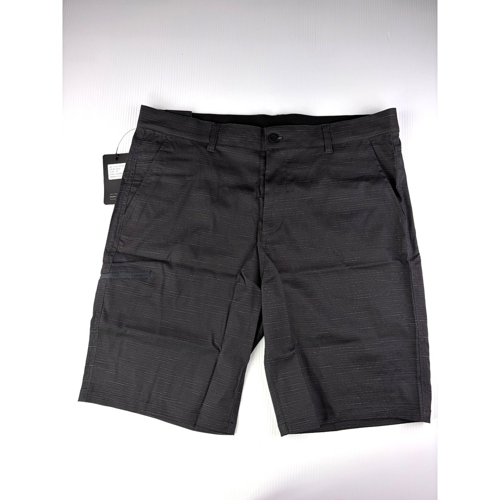Puli Mens 36 Black Stretch Woven Chino Golf Shorts Flat Front Free Flex Comfort